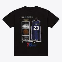 Vyriškas marškinėlis LeBron James Juodas Philadelphia 76ers Rūbinės marškinėlis Dydžio perteklius Medvilninis Treniruočių Sportinis Maikė Trumpomis Rankovėmis Moteriški Vyriški Drabužiai 4XL