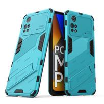 For Xiaomi Poco M4 Pro 4G Case Cover For Poco M4 Pro 4G Kickstand PC Shockproof Holder Cover For Poco F3 X3 X4 M3 M4 Pro Fundas For Poco M4 Pro 4G mėlyna