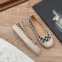 One-pedal fisherman shoes women's shoes shallow mouth flat bottom summer new single shoes lazy mesh canvas casual shoes 34