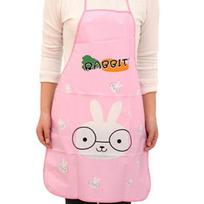 Sleeveless Apron Lengthen Strap Halter Design Cartoon Print Kitchen Apron for Restaurant rožinė