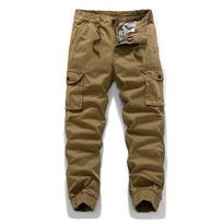 Men's loose multi-pocket overalls men's casual pants leggings men's trendy pants high-end trendy versatile 28 chaki