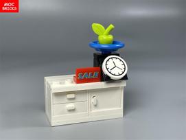 MOC Bricks Food Fruit Display Shelf Implement City Kitchen Attachments Educational Building Blocks Children Playthings