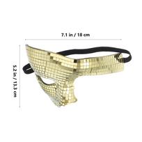 Disco Mirror Half Face Mask Reflective Glitter Festival Party Masquerade Halloween Dance Costume Music Celebration Silver auksinė