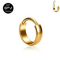 G23 F136 Titanium Earrings Cold Wind Preserved Color Vacuum Gold Plated Men's and Women's Earrings Perforated Jewelry 1.2x8mm