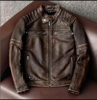 Motorininko odinė striukė, vyriškas vintažinis odinis paltas. Slim fit natūralios karvės odos drabužiai 4xl 185cm 88kgs raudonai ruda