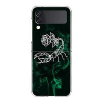 Phone Cover For Samsung Galaxy Z Flip 6 5 4 Case Transparent For Samsung Z Flip 3 Hard PC Foldable Shell Cartoon Scorpion Capas Samsung Z Flip
