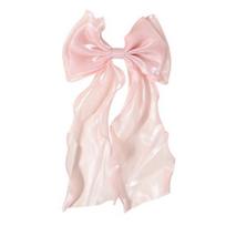 Women Hairpin Cartoon Bowknot Long Ribbon Decor Back Head Hair Clip Hair Styling Tool Hair Accessory rožinė
