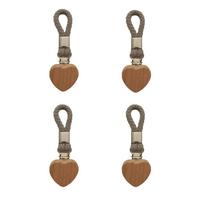 4PCS Woven Rope Cotton Loop Bathroom Towel Clip Metal Clamp Space Saving Towel Clamp Hanging Heart Shape Clothes Hanger Socks