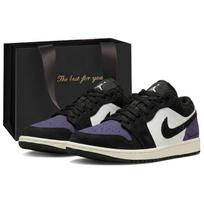 Jordan Air Jordan 1 žemi sportiniai krepšinio bateliai Vintage Unisex Juodi Violetiniai II3788-003(Komanda59-) 44.5 black