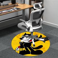1pc Felix Cat Office Round Area Rug, Under Office Chairs Bedroom Living Room Home Decor, Room Deco, Available in Various Sizes178 80cm by 80cm