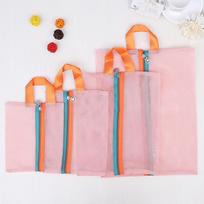 4-Piece Mesh Storage and Organizer Bag Set for Travel and Home povo mėlyna spalva