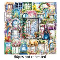 50 Transparent Dreamy Cartoon Sticker Sheets for Guitar, Headphones, and Refrigerator Decor blue