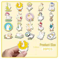 20 Cute Duck Cartoon Refrigerator Magnets: Waterproof, Creative Animal Design 5.5-8.5 cm
