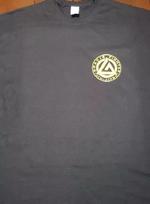 SALE Medium Black yellow logo GRACIE MMA FIGHTER Jiu Jitsu T shirt Tee L