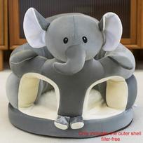1Pcs Baby Feeding Chair Sofa Cover Cute Animal Plush Children'S Sofa Soft And Comfortable Baby Seat Cover Without Filling Cotton gray