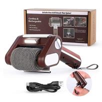 Electric Stainless Steel Roller Barbecue Grill Cleaner With Led Lights, Detachable Rollers, And Reusable Barbecue Cleaning Brush ruda