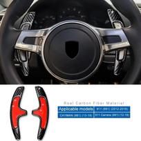 Hard Dry Carbon Fiber Steering Wheel Paddle Shifter Extensions for Porsche 911 991 Cayman 981 Carrera 2012-2019 Black Carbon juoda