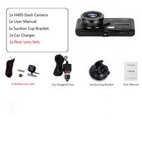 HD 1080P 4 Touch Screen IPS Dash Cam Front and Rear Camera CAR DVR Vehicle Black Box Night Vision Driver Video Recorder Dual Lens juoda