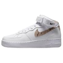 Nike Air Force 1 '07 Mid White Snake Swoosh Women's Sneakers DD9625-101 35.5