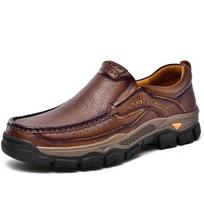2024 Men's Outdoor Leather Shoes Hot Sale Soft Sole Handmade Breathable Comfortable Loafer Slip-on Work Driving Shoes 38 ruda
