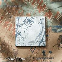 Chinese Bamboo Calligraphy Sticky Notes - Non-Adhesive, Removable Notepad white