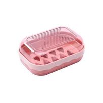 Compact Sealed Soap Container For Gym Goers Water Resistant Plastic Storage Box With Ventilation Holes rožinė