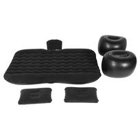 PVC Flocking Inflatable Air Mattress Portable Soft Split Sleeping Rest Cushion for Car SUV Long TripsBlack juoda