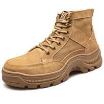 New Security Men Indestructible shoes leather Boots Steel toe shoes Waterproof Safety Boots Work Shoes Puncture-Proof Men Boots 37
