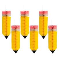Pack of 6 Back To School Hanging Swirls Decorations Pencil Ornament for Classroom Ceiling and Window Party Supplies 1