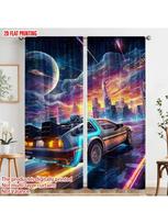 2pcs   plane printing Window Curtain Cool racing car Polyester (without rod) Versatile All Perfect for Bedroom & Living Room 100*130 Grommet Top 1pcs