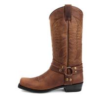 Men Boots Fashion Men'S Leather Western Cowboy Embroidered High Heel Knight Suitable for Daily Wear and Various Occasions 38