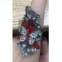2Pcs/Set Butterfly Ring Sets Fashion Creative Bohemia Women's Banquet Hand Ring Luxury Big Ladies Jewelry 9 violetinė