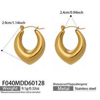 French Marka Fashion Niche U-Shaped Earrings, Stainless Steel with 18k Gold Plating – Versatile Cross-Border Ear Jewelry. beige