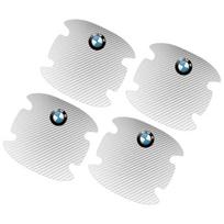 4 vnt. anglies pluošto automobilio durų rankenų apsaugos lipdukas emblema priedai BMW 3 4 5 7 serijos GT X1 X3 X4 X5 X6 F15 F16 F18 F10 white