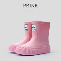 Women's Mid Calf Rain Boots Collar Muck Boots Ultra Lightweight Portable Garden Shoes Waterproof Non Slip Thick Soled Rain Boots 36-37