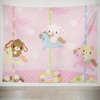 VIKAMA Dream Carousel Childrens Tapestry Sweet Treats Living Room Wall Hanging Fairy Tale Theme Room Decor 74x94cm(29x37in)