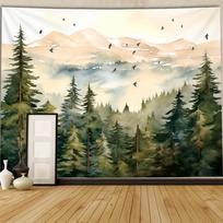 VIKAMA Forest Tree Tapestry Living Room Bedroom Entrance Wall Aesthetic Tapestry Home Decoration Tapestry 74x94cm(29x37in)