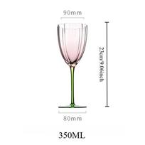 Creative Petal-Shaped Wine Glasses Contrasting-Colour Luxury Champagne Flutes Home & Hotel Use Exquisite Stemmed Glassware