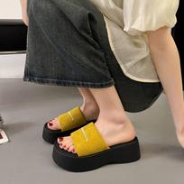 Slippers Women Wear Thick-Soled Roman Sandals In Summer, Annual Sandals Feel Small Fragrant Black 35 geltona