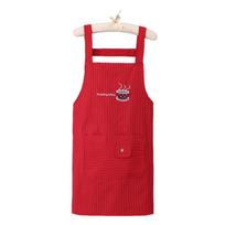 Sleeveless Cotton Apron Stripe Design Anti-Oil Cooking Apron Adjustable Elasticity Printed Waistcoat Kitchen Apron Coffee House raudona