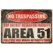 Vintage Alien Warning Area 51 Metal Poster Wall Decor Garage Sign