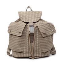 Student Schoolbag Multiple Pockets Backpack Women's Plaid Backpack chaki