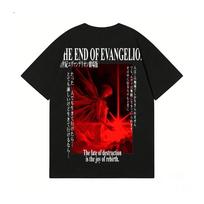Neon Genesis Evangelion Back Art Cotton Tee Streetwear Men's Clothing Summer T Shirt S