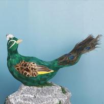 Artificial Peacock Birds Tree Decor, Simulation Feathered Statue Ornament