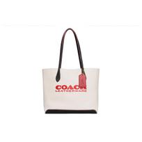 Coach Kia 31 Snap Closure Interior Zipper Pocket Natural Pebble Leather Tote Bag Women Tote Bags White CE734-B4CAH Basic Set (Bag+Dust Bag)