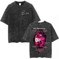 Ed Sheeran Loop Tour 2026 Merch T-shirts Men Women Clothing Fashion Vintage Washed T-shirt Cotton Oversized T Shirts Streetwear S įvairiaspalvis