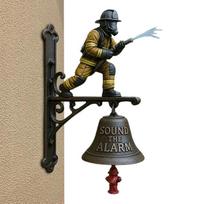 Retro Firefighter Doorbell Loud Alarm Sound Bell Metal Commemorative Ornament Wall Mount Doorbell For Indoor Outdoor CHINA