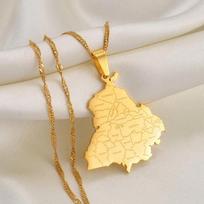 Punjab Map Pendant Necklace Gift for Brothers and Sisters 60CM
