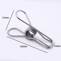 63mm Silver Stainless Steel Wire Binder Clip for Household and Snacks, Creative Small Fish Design. 63mm sidabras