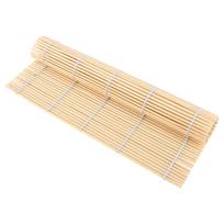 Sushi Roll Maker Smooth Reusable Wood Sushi Rolling Mat with Rice Paddle for Home Restaurant beige